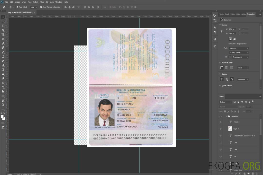 Passeport indonésien template Passeport indonésien template